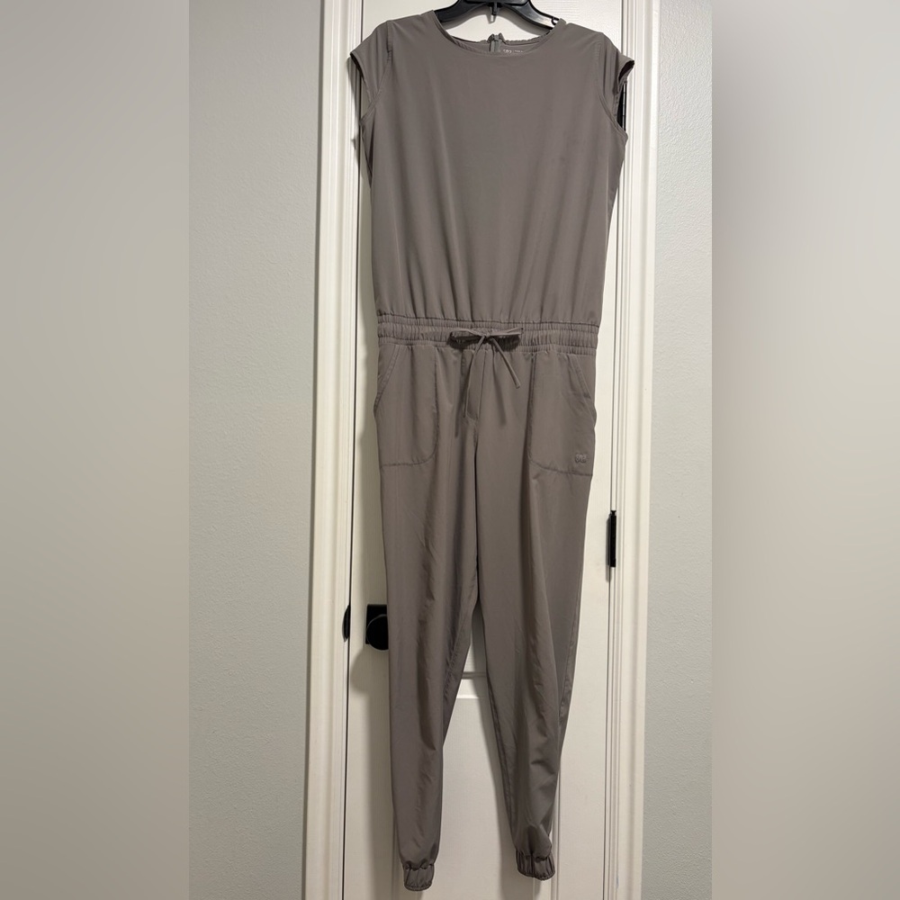 Albion Taupe Jumpsuit with Drawstring Waist